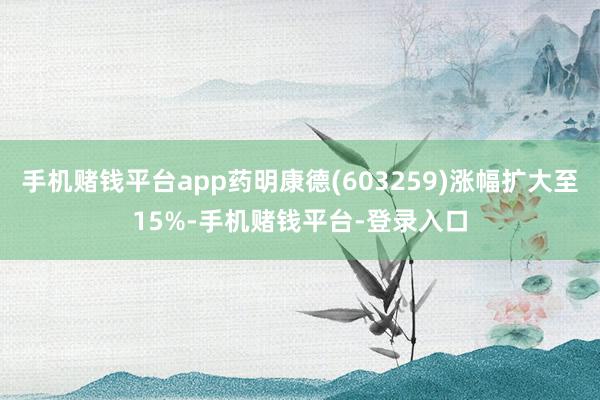 手机赌钱平台app药明康德(603259)涨幅扩大至15%-手机赌钱平台-登录入口