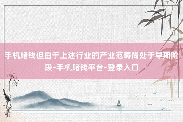 手机赌钱但由于上述行业的产业范畴尚处于早期阶段-手机赌钱平台-登录入口