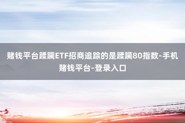 赌钱平台蹂躏ETF招商追踪的是蹂躏80指数-手机赌钱平台-登录入口